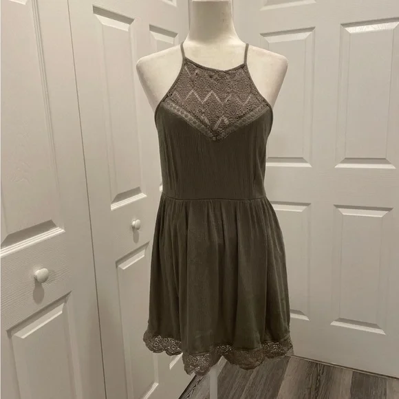 chinese dress ladies Sheila Green Eyelet Short Dress main image 1